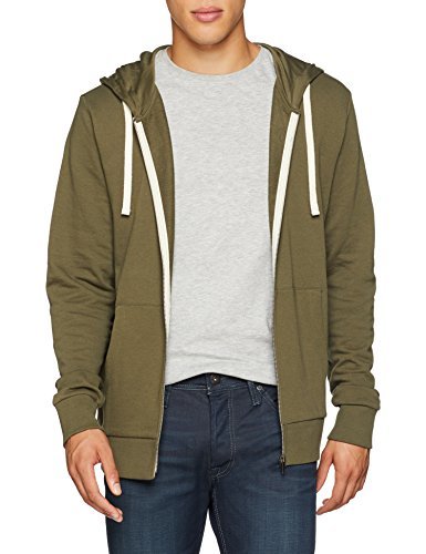 Fashion JACK & JONES Jjeholmen Sweat Zip Hood Noos Sudadera, Verde