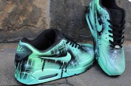 Custom Nike Air max 90 menta negro