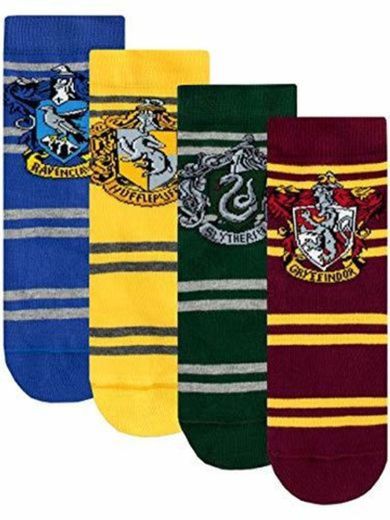 Harry Potter Calcetines Paquete de 4 para Niños Hogwarts Multicolor 24/26.5