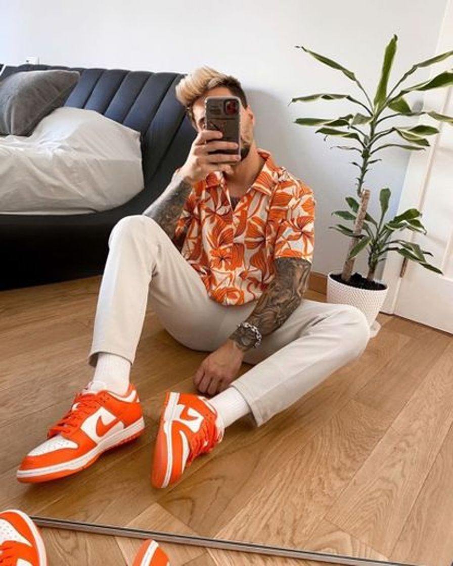 Social Sean Short Sleeve Woven Top - Orange