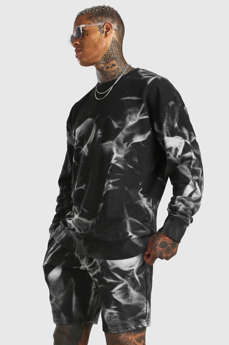 Moda Oversized MAN Tie-dye Short Tracksuit