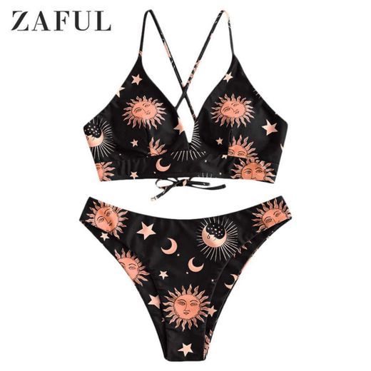ZAFUL - Conjunto de bikini de dos piezas para mujer