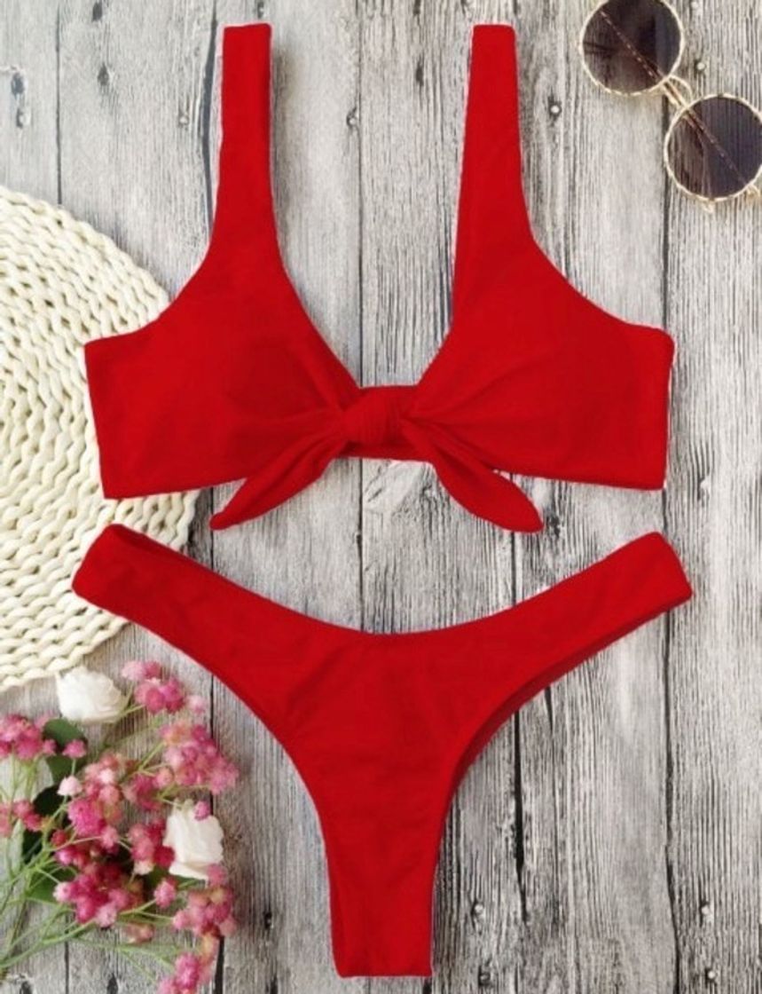 Social Bikini vermelho Zaful