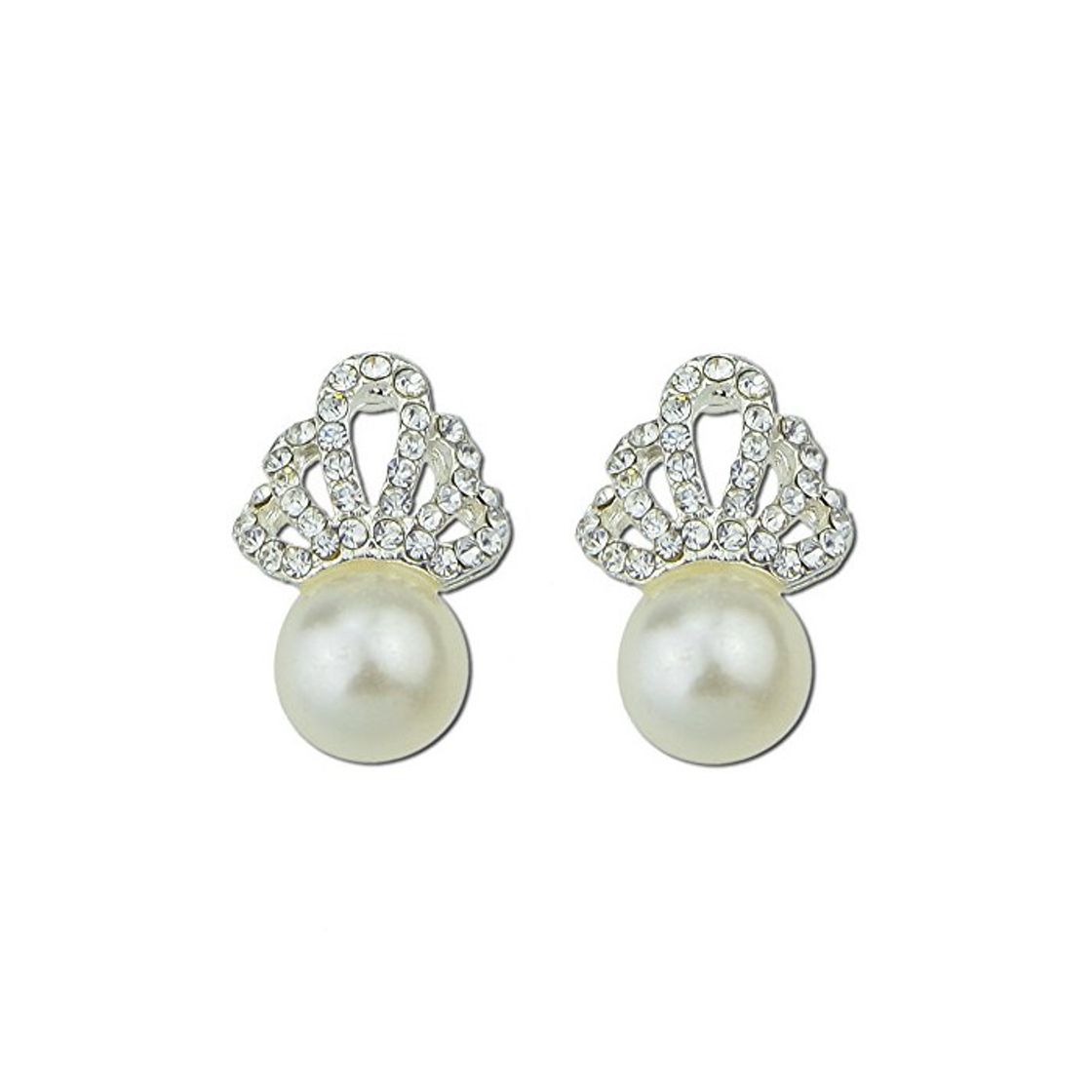 Producto Feelontop® Big Pearl Brincos Stud Pendientes de boda Diseño de corona real