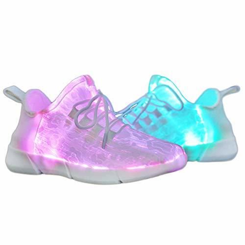 Yeeper LED Zapatillas Texitil de Fibra Óptica de 7 Colores de Luces