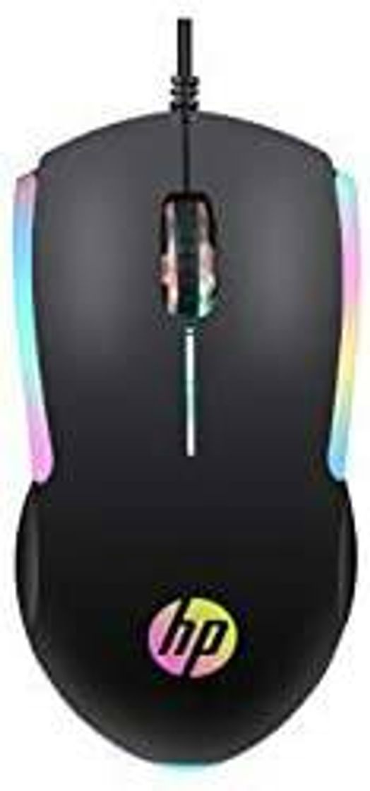 Moda MOUSE GAMER HP LED MULTICORES, PRETO USB, 1000 DPI