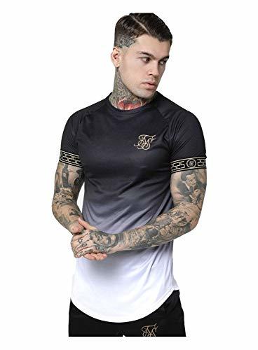 Moda Sik Silk de los Hombres Fade Tech T-Shirt