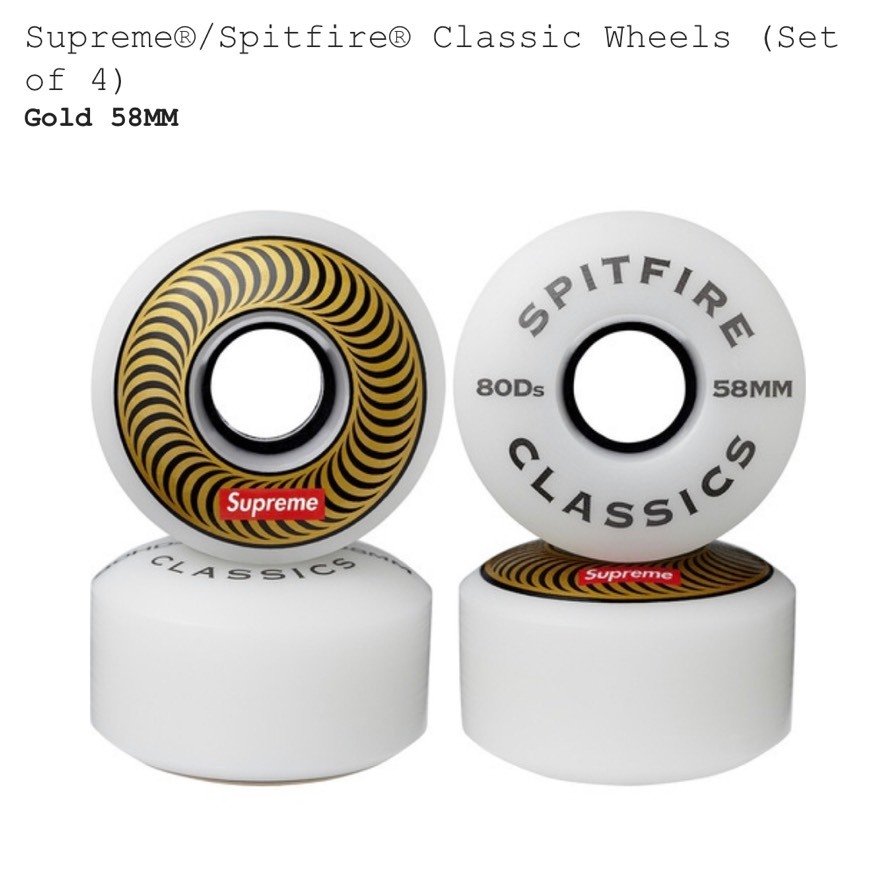 Social Supreme/Spitfire Classic Wheels (gold)