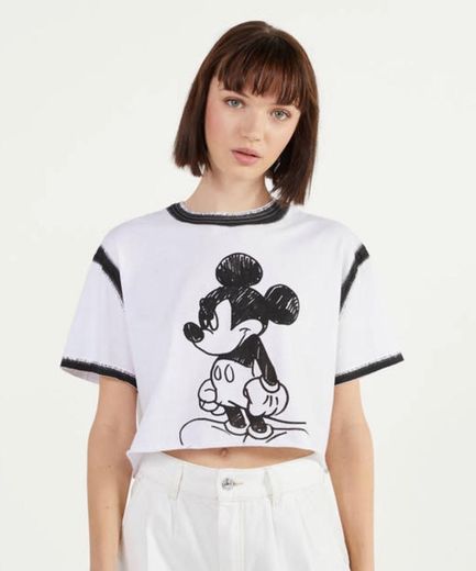 T-shirt crop “Mickey gets arty”