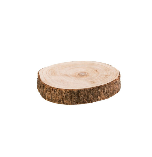 Prato em forma de tronco de madeira