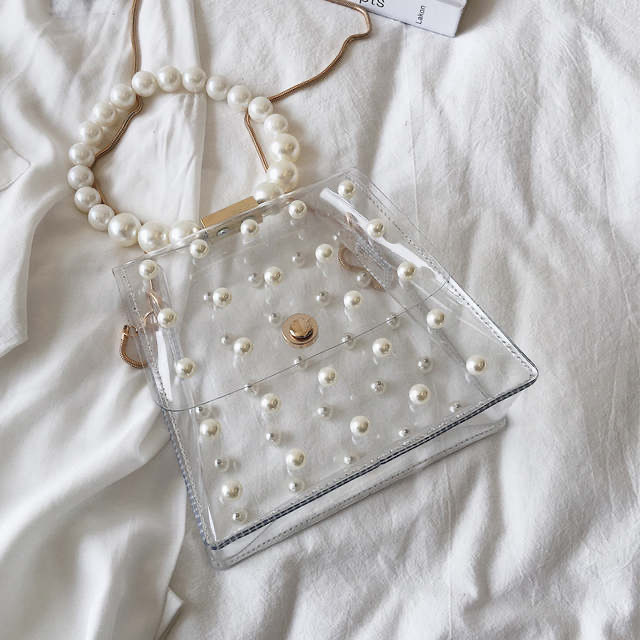 Producto Bolsa transparente com pérolas