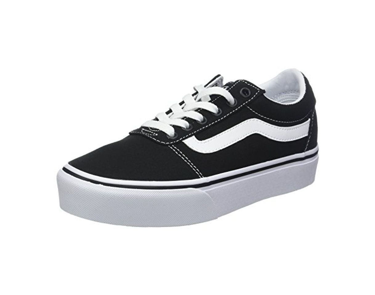 Social Vans Ward Platform Canvas Zapatillas Mujer, Negro