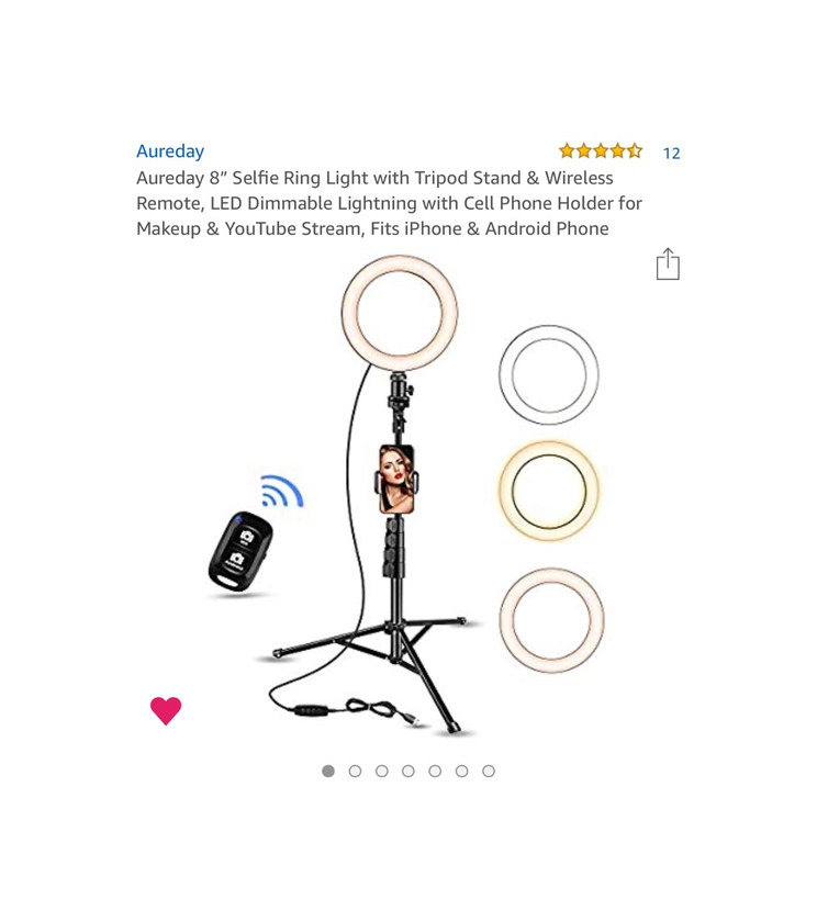 Producto Selfie ring light with tripod