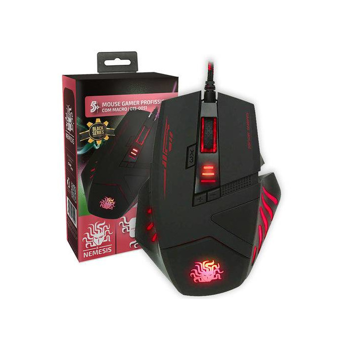 Product Mouse Gamer Macro 5+ Black Series Preto 4000 dpi NM-798