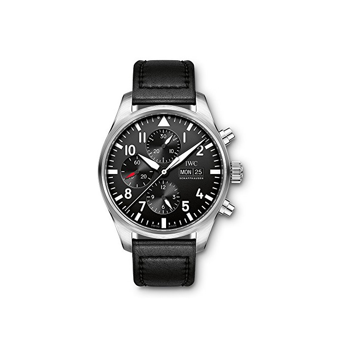 Fashion IWC Piloto Negro automático cronógrafo Mens Reloj iw377709