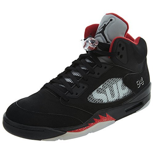 Place Nike Air Jordan 5 Retro Supreme, Zapatillas de Deporte para Hombre, Negro/Blanco/Rojo