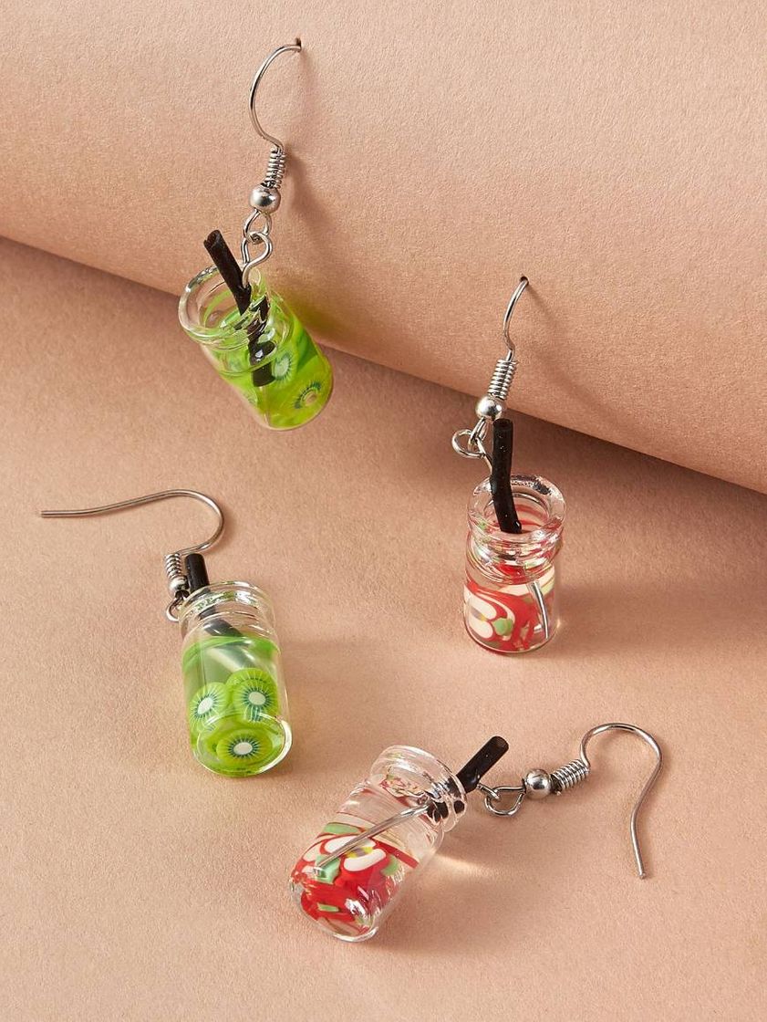 Moda 2 pairs drink bottle drop earrings 