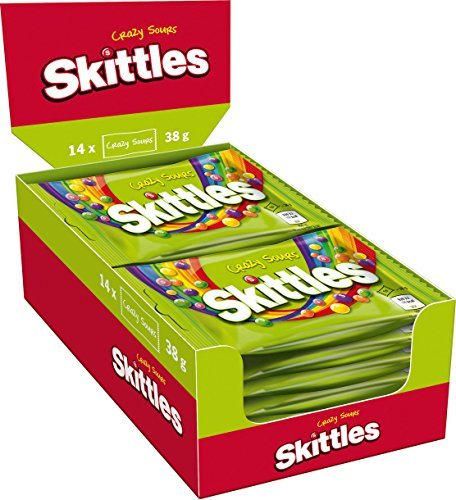 Skittles Crazy Sours Aspro-Afrutado dulces Pack de 14 x38g Bags