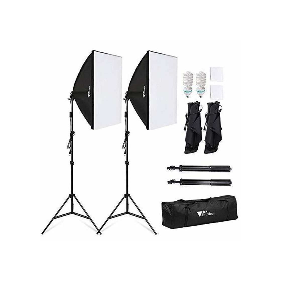 Electrónica Amzdeal Softbox Focos Kit Iluminacion Fotografia con 2 Ventana de Luz 135W