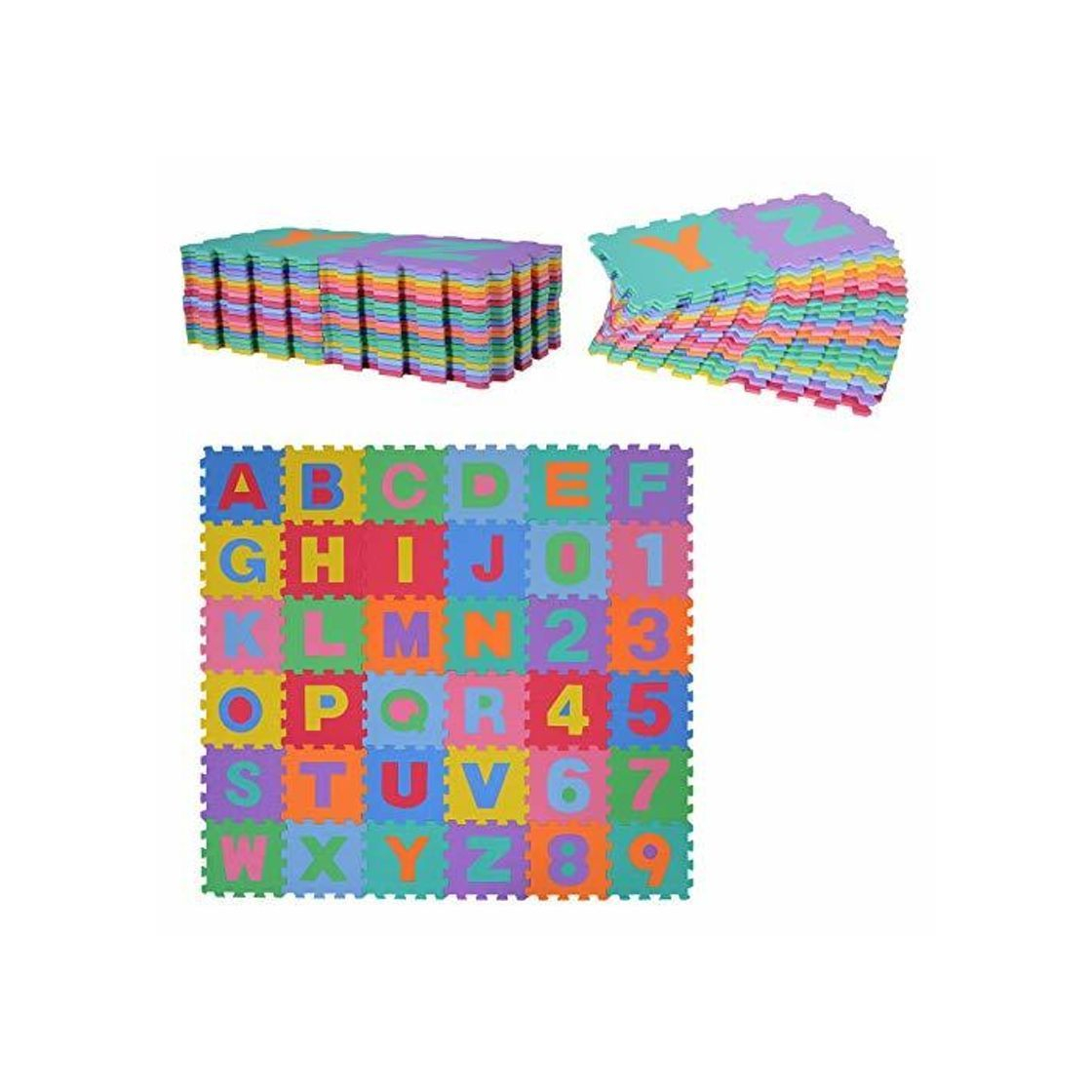 Social HOMCOM Alfombra puzle para Niños 192x192 cm 36 Piezas Numeros 0 al