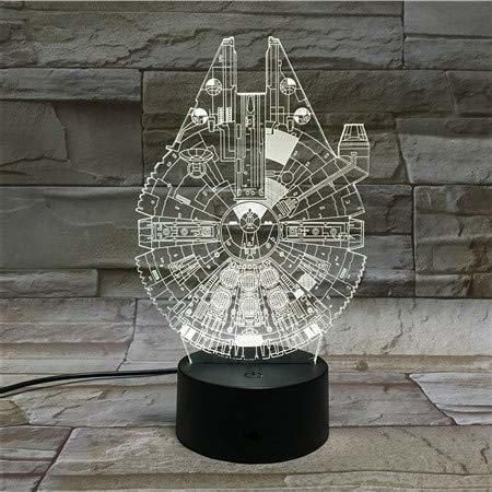 Lampara LED Star Wars Halcón Milenario Cambia Color USB Luz Nocturna