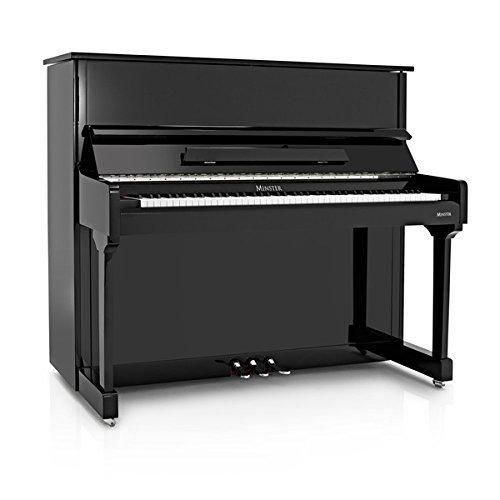 Minster Piano Acústico de Pared Negro Brillante