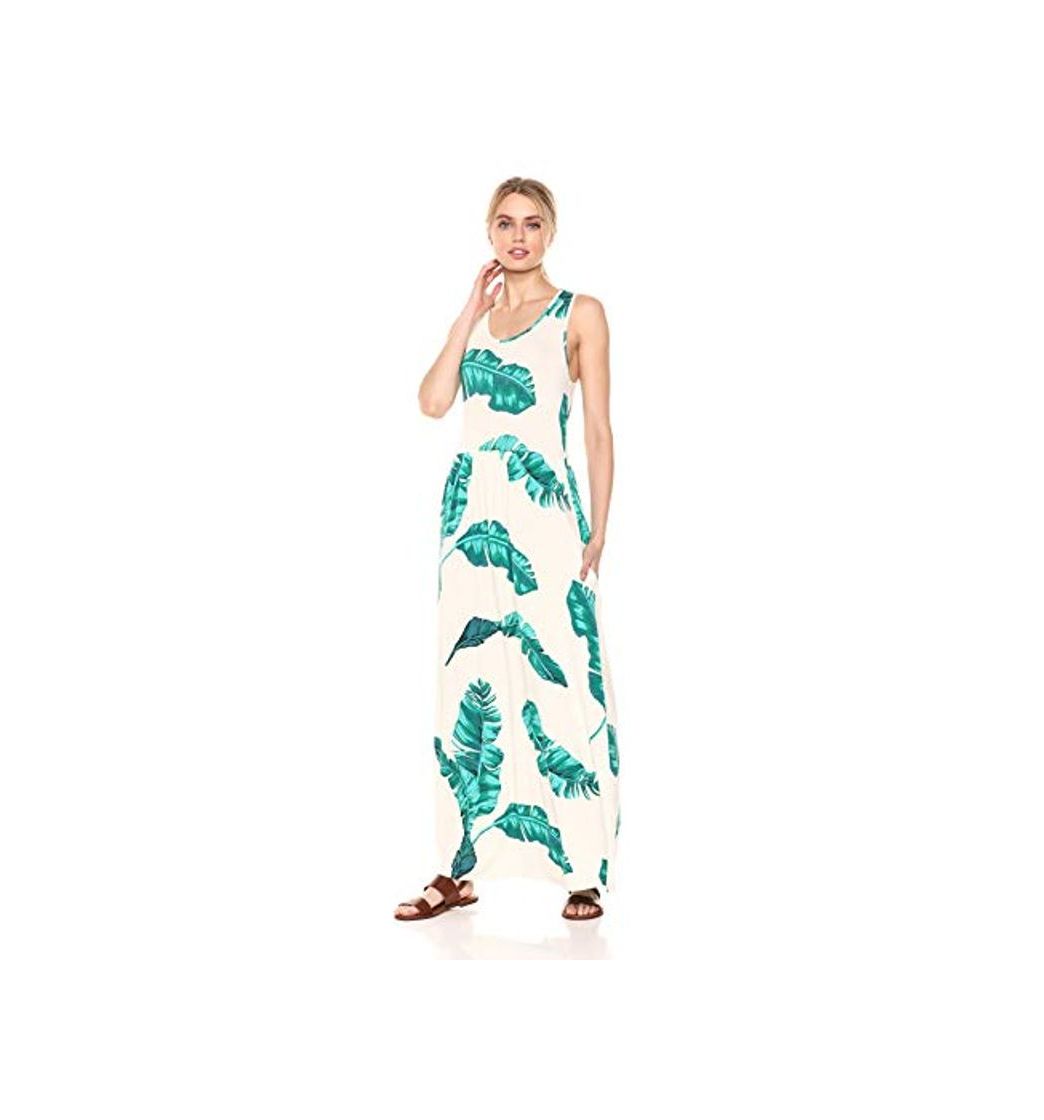 Producto Marca Amazon – 28 Palms – Vestido largo con estampado hawaiano tropical,