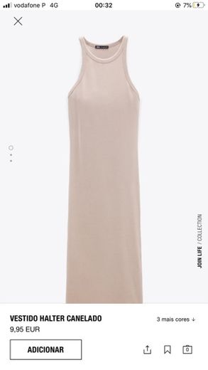 VESTIDO HALTER CANELADO | ZARA 