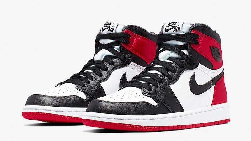 Moda Air Jordan Retro 1 Satin Black Toe