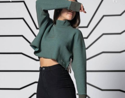 X-Skin Star Crop Sweat - Thyme

