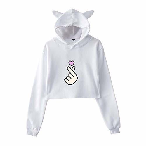 Cat Ear Hoodies Women Harajuku Long Sleeve Sweatshirt Pullover Winter Autumn Cute