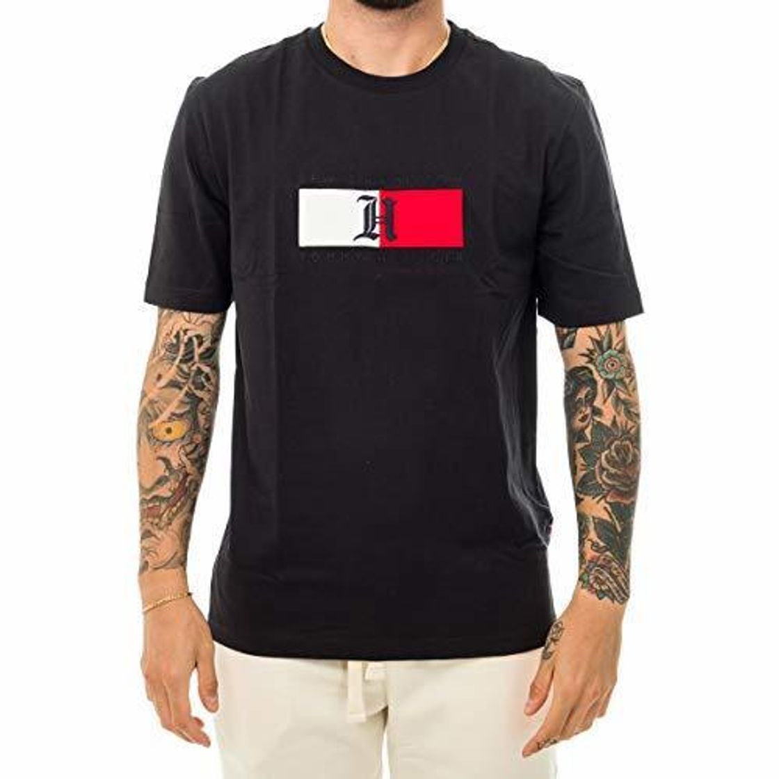 Social Tommy Hilfiger T-Shirt UOMO Lewis Hamilton Flag Logo tee MW0MW11428.Bas