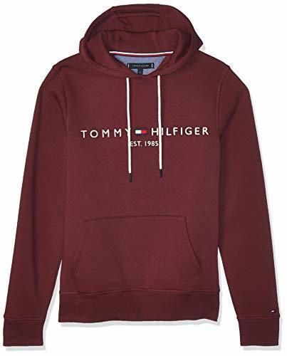 Tommy Hilfiger Hombres Sudadera con Capucha con Logotipo de Camiseta Rojo XL