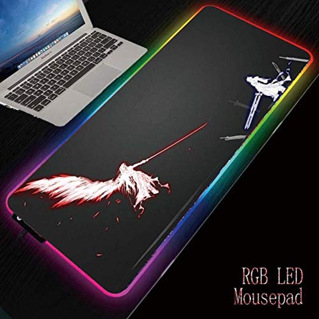 Product OLUYNG Alfombrilla de ratón Mrgbest Anime Final Fantasia RGB Grande Jogo Mouse Pad Gamer XXL computador led Mouse tapete Teclado Mesa pc mause almofada com retroiluminado Thickness 3MM 30X80CM