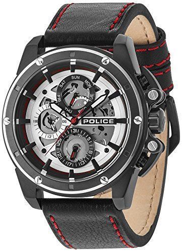 Social Police Reloj Multiesfera para Hombre de Cuarzo con Correa en Cuero PL14688JSBS.04