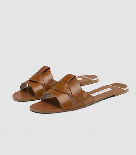 Zara Leather Crossover Sandals