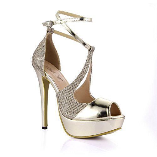 Social CHMILE CHAU-Zapatos para Mujer-Sandalias de Tacon Alto de Aguja-Sexy-Elegantes-Novia o Dama-Boda-Nupcial-Vestido de