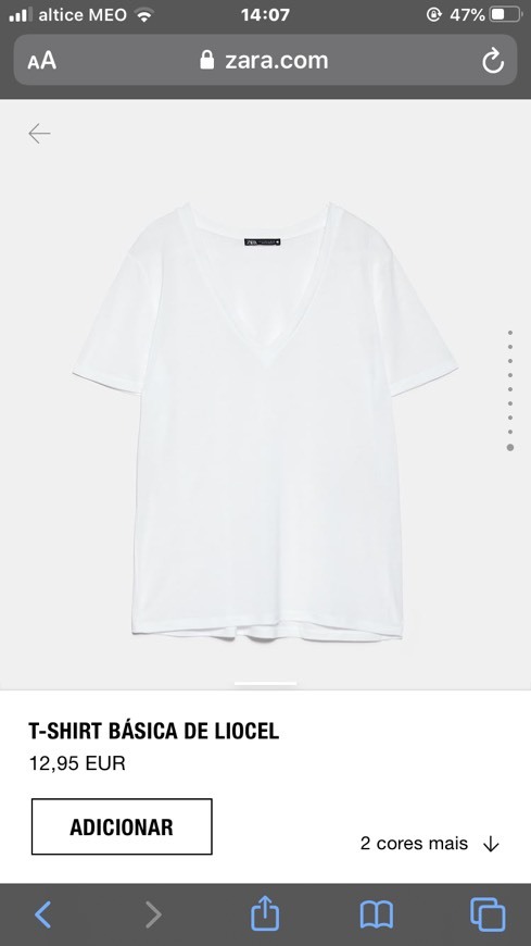 Moda T-shirt com decote em “v”