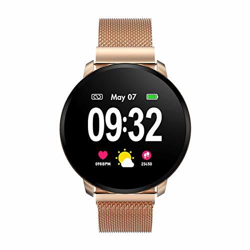 Fashion Smartwatch Fashion para Hombre Mujer Impermeable Reloj Inteligente Monitores de Actividad Fitness