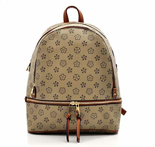 Social Mochila para Mujer con Estampado Floral de Cuadros y Flores, Elegante, Informal,