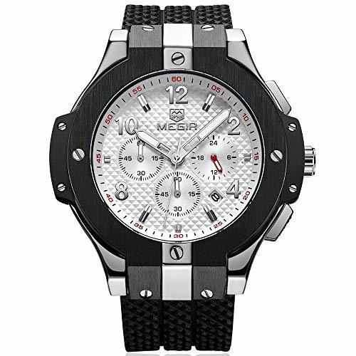 Social Relojes para Hombre Blanco y Negro