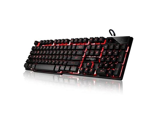DBPOWER Three Colors Backlit LED Keyboard for Gaming