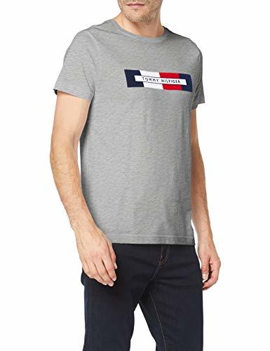 Moda Tommy Hilfiger Box RWB Logo tee Top Deportivo, Gris