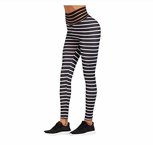 Moda WUXEGHK Leggings De Entrenamiento A Rayas Para Mujer Poliéster Deportivo Pantalones Largos