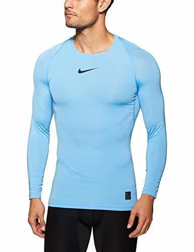 Nike Pro Top Compression Camiseta de Manga Larga, Hombre, Azul