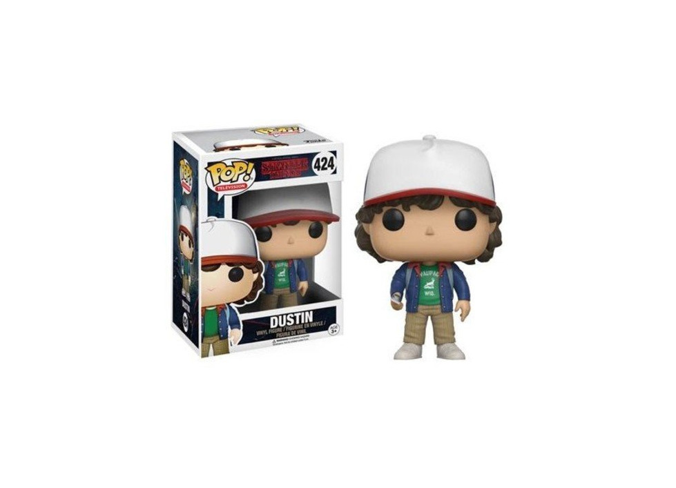 Social Funko Pop!- Stranger Things Dustin Figura de Vinilo,, Estándar