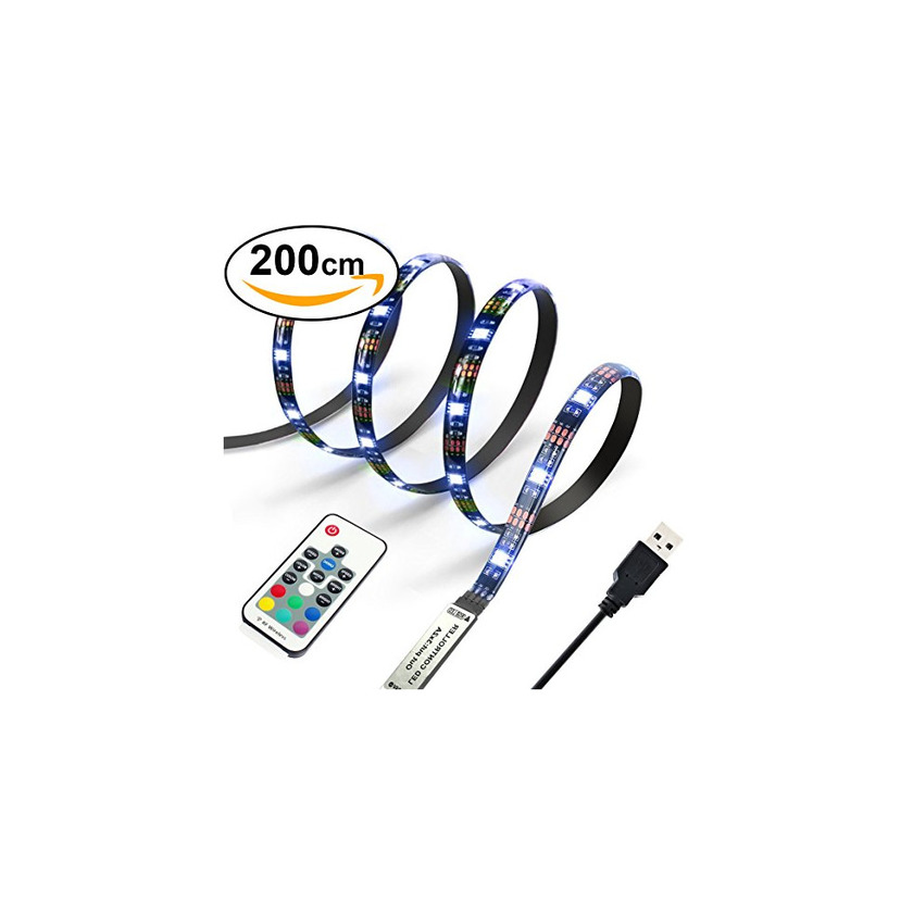 Social Diyife 2M 60 Leds Retroiluminaci¨®n de TV 5050 RGB Bias Iluminaci¨®n para