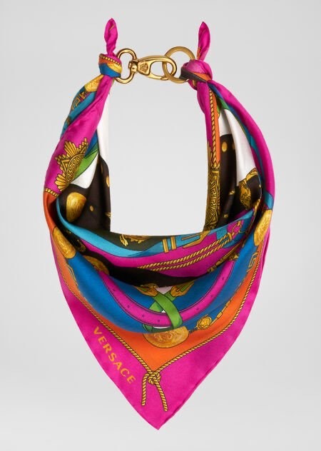 Moda Barocco Rodeo Print Silk Bandana Necklace