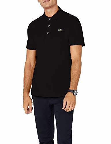 Social Lacoste L1230, Polo de Manga Corta para Hombre, Negro