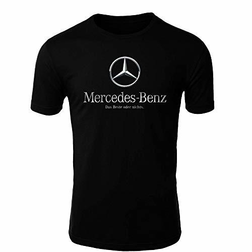 Fashion Mercedes 3 Camiseta Hombre Coche Clipart Car Auto tee Top Negro Mangas